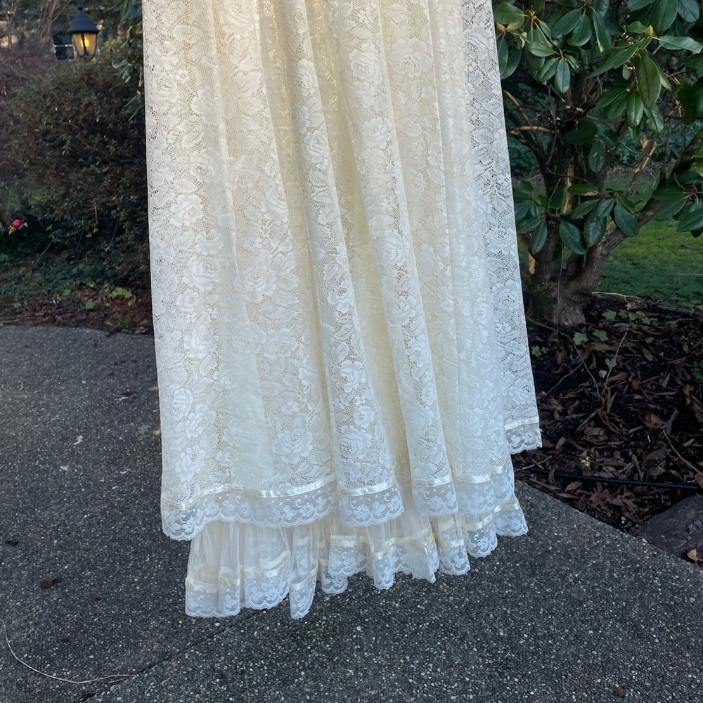 VTG 70s Gunne Sax Romantic Renaissance Bridal Collection Lace Wedding Dress sz11 - Picture 3 of 15